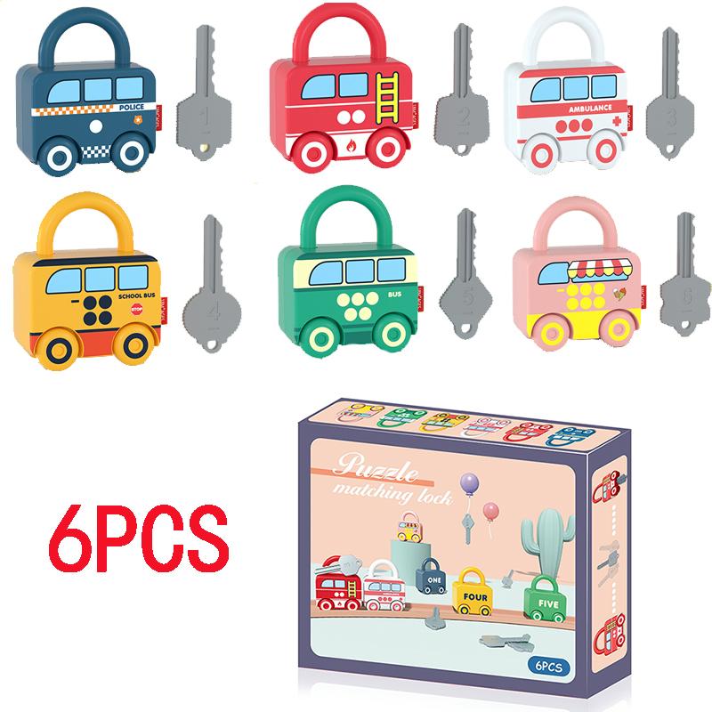 Baby Learning Lock With Key Car Games Montessori Educational Toy Number Matching Lock Toys Sensory Toys For Kids 1 2 3 Years