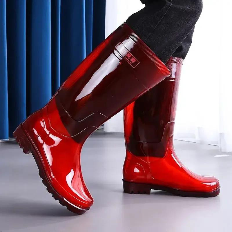 Wear-resistant Rain Boots Wellies High Farming Long Shoes Designer Waterproof Rainy Day Fashion Without Lacing