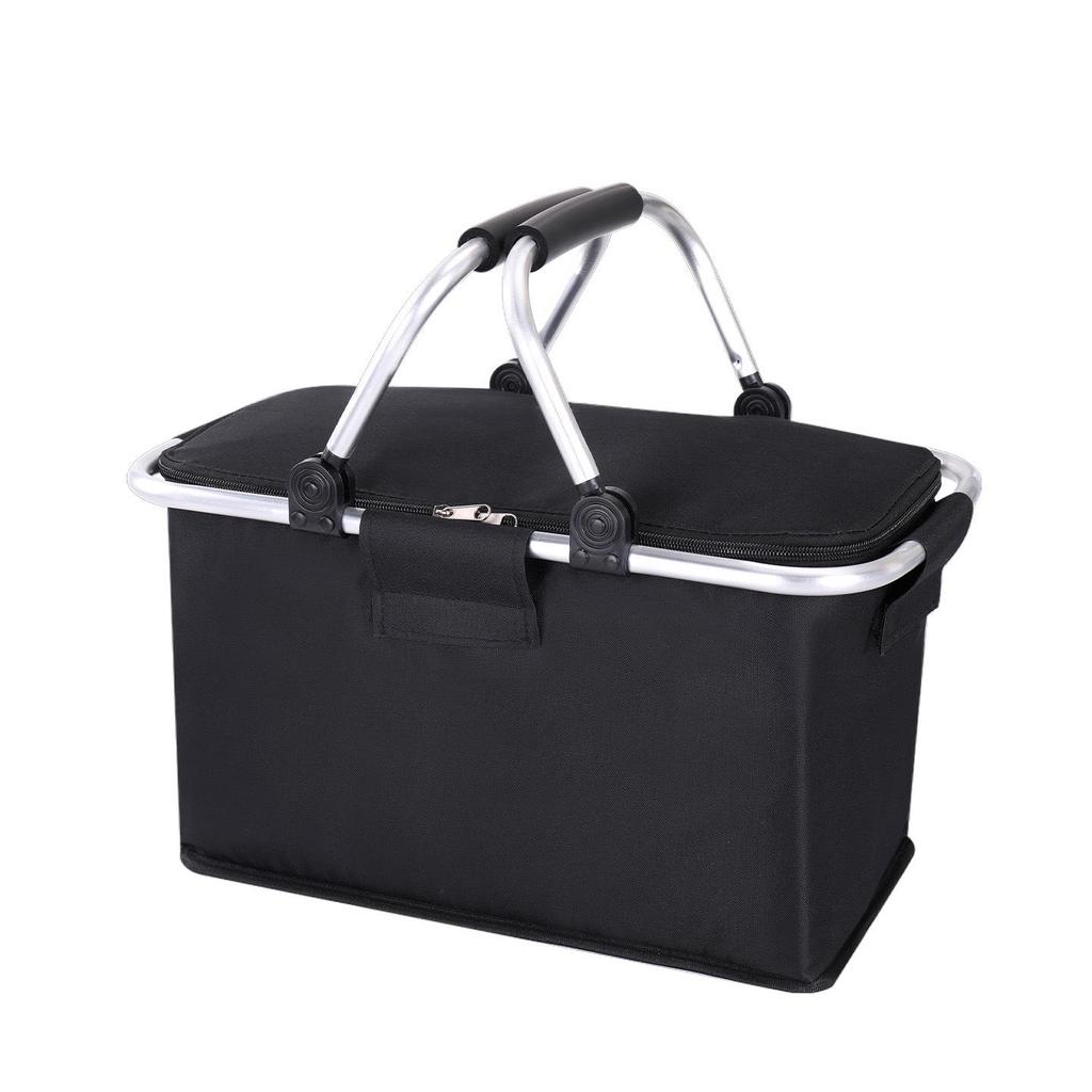 Katlanabilir Dış Mekan Yalıtımlı Piknik Sepeti - Tazeliği Koruyan Alüminyum Saplı Su Geçirmez Oxford Kumaş