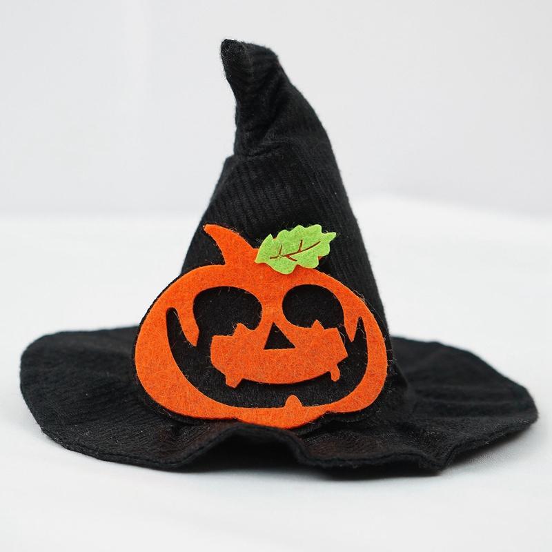 Halloween Pet Dog Hats Adjustable Cute Pet Witch Hat Cosplay Witch Hat With Pumpkin Ornaments Halloween Pet Festival Costume