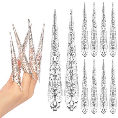 10 Pack Finger Nail Tip Claw Rings Ancient Queen Costume Fingertip Claw Nail Rings Decoration Access