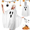 Halloween Party Women's Hooded Ghost Cloak Digital Print Robe Cloak Children's Fancy Dress Up Costume