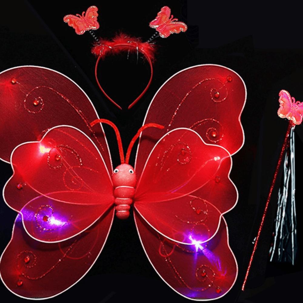 Funny Glowing Butterfly Wings Luminous Princess Dress Costume  Birthday Gift