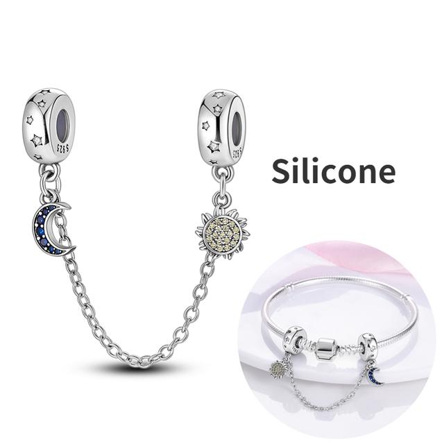 Keychain 925 Sterling Silver Round Dangle Moment Key Ring Charm Holder For Bag Fit Original Charms Letter Beads Christmas