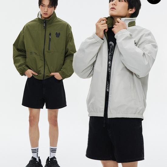 High Neck Hood Reversible Jacket