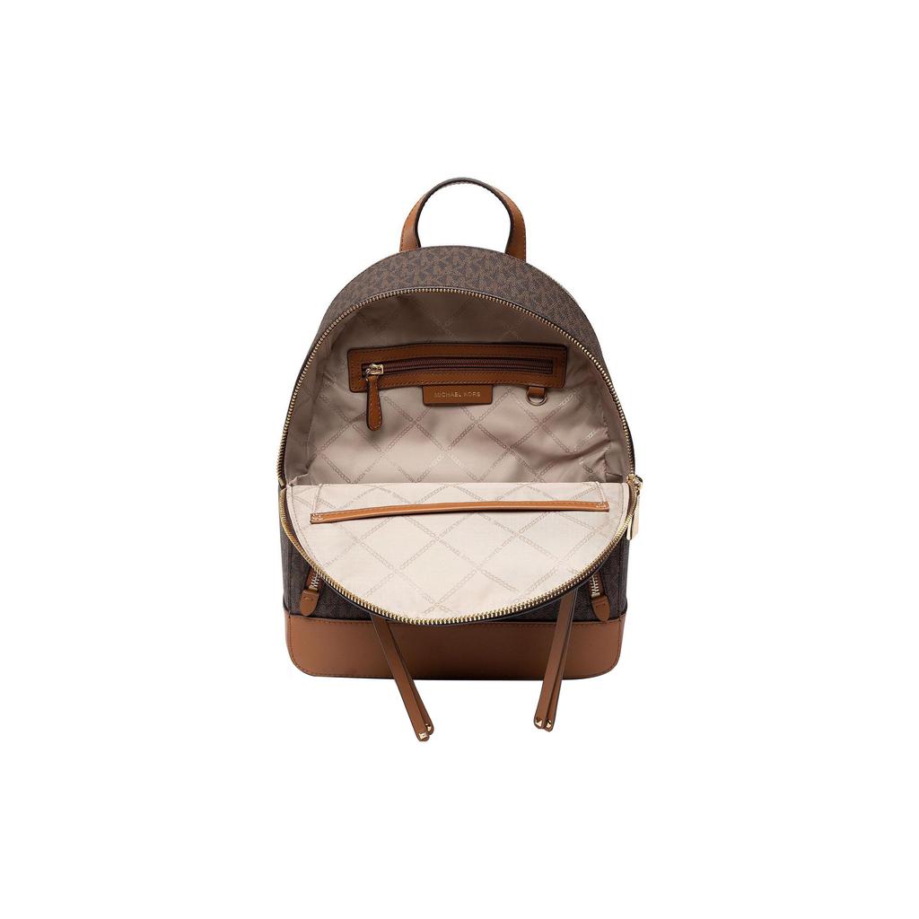 Michael Kors Zaino Brooklyn Monogramma Color Block Chiusura con Zip Tela Rivestita Zaino Donna Avorio-Marrone Marrone Chiaro 30H1GBNB2B-252