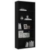 Bibliothèque - VIDAXL - 801027 - 5 étagères - Bois d'ingénierie - Noir mat