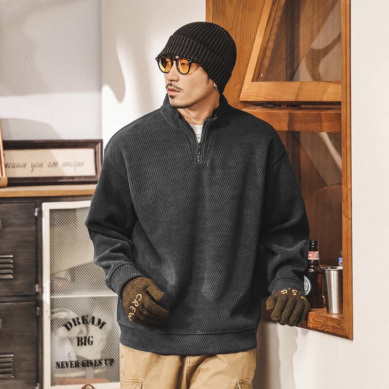 Men's American Retro Half-High Collar Sweatshirt