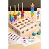 Kids Montessori Wooden Toys Baby Colorful Shape Matching Sleeve Column Beaded Games Cognition Early Education Toys for Children