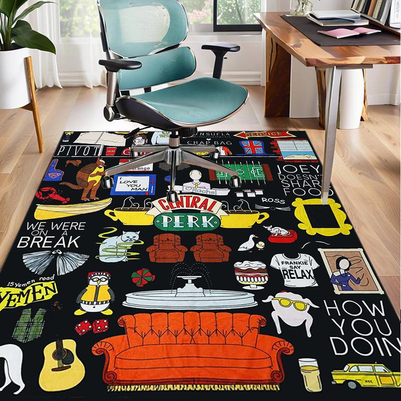 Friends Show Quotes Office Rug Chair Mat, Game Carpet, Suitable for Front Door, Bedroom, Living Room, Desk, Holiday Gift