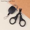 Black Titanium Coated Stainless Steel Fishing Scissors Pliers with Anti-Lost Retractable Buckle PE Braid Line Cutter for Angling