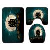 Halloween Shower Curtain Floor Mat Combination Four-Piece Set Bathroom Toilet Carpet Shower Room Foot Mat