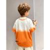 Fashionable round neck T-shirts for boys and girls, tie-dye gradient short-sleeved T-shirts, summer round neck tops,
