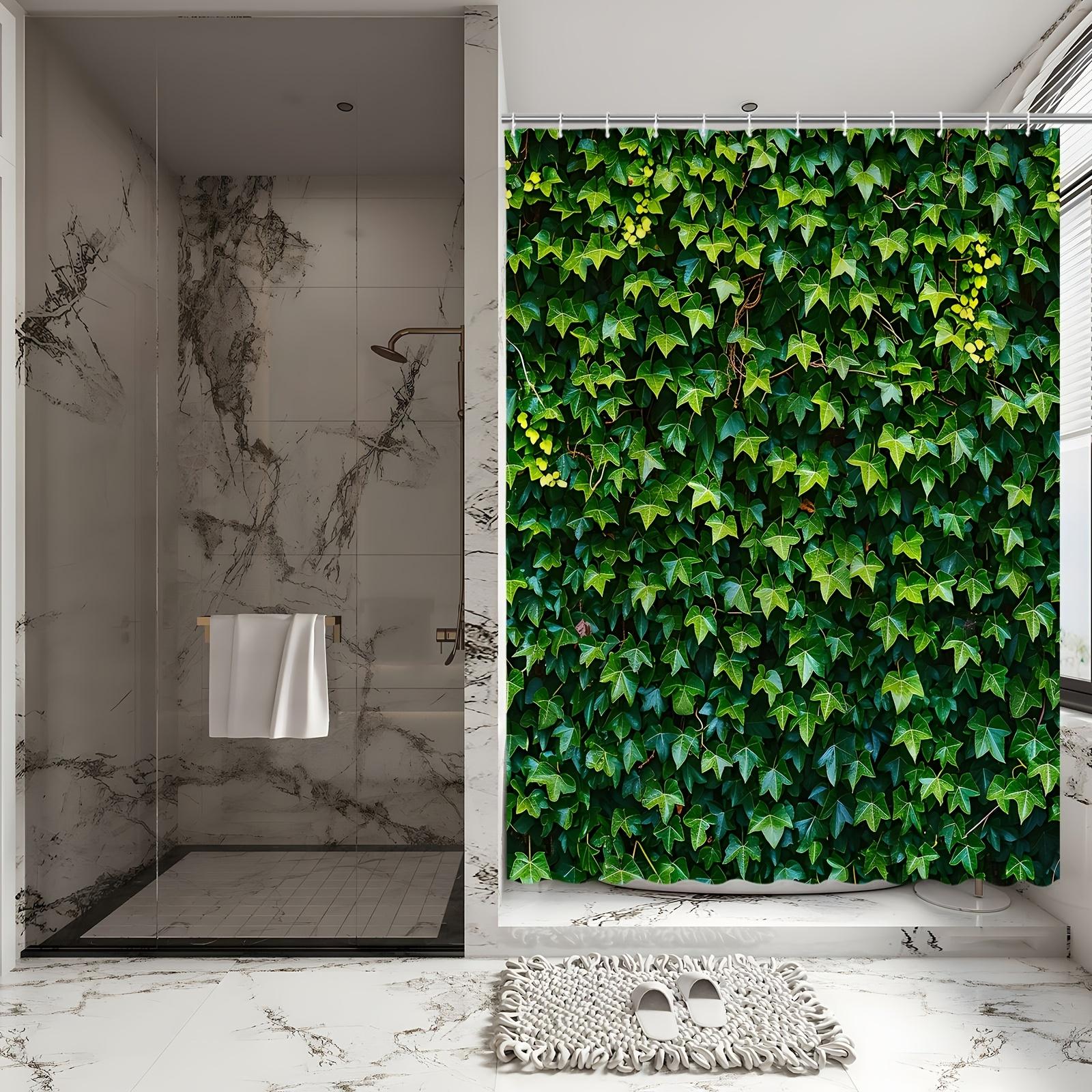 

Lush Greenery Shower Curtain - Vibrant Ivy Leaf Theme For Bathroom Decor, Adds Freshness And Natural Beauty To Your Space W60H190(CM)-1 Pcs