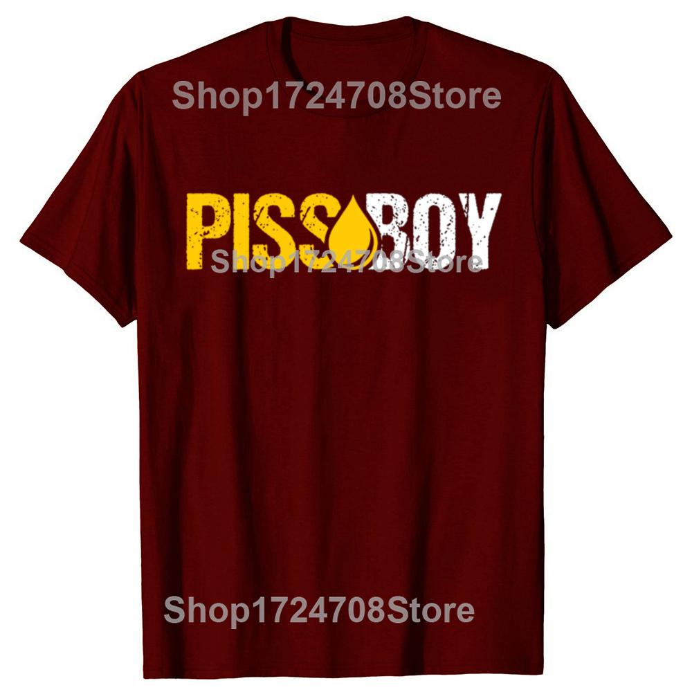 Funny Piss Boy Graphic T-shirts Men Women's Fashion Casual Tshirt 100% Cotton Loose Oversized Pissing Bdsm T Shirt