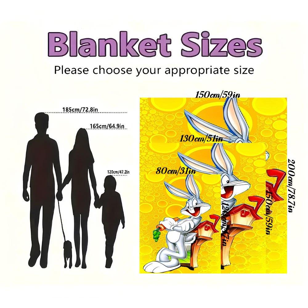Bugs Bunny Mailbox Kids Room DecorationsBlanket Flannel Throw Blanket for Sofa, Bed, Travel, Camping, Office