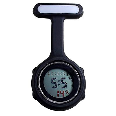Digital Display Dial Clip-on Fob Nurse Brooch Pin Hang Pocket Electric Watch (1 Piece), Black, Digital.
