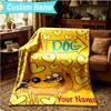 1PC Custom Name Blanket Cat Dog Adventure Flannel Blankets Patterns Throw Blanket All-Season Soft Gift for Couch, Bed, Camping, Birthday Gifts