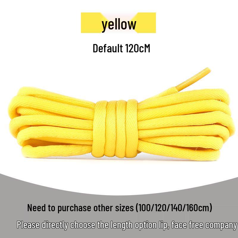 Round Thickened Sneaker Laces for Dad Shoes, Basketball Shoes, Leather Casual Shoes, and Martin Boots In Black, White, or Colored Styles.