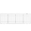 Dog Gate, Foldable and Non-Slip, Swiveling Support Feet, Wood Frame, 183x24.5x61 Cm, White