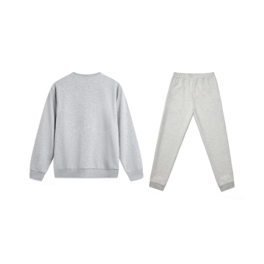 Li Ning Plain Minimalist Windproof Comfortable Versatile Crew Neck Pullover Long Sleeve Sweatshirt Casual Sports Suit AWDVA97-2+AKLVB11-1