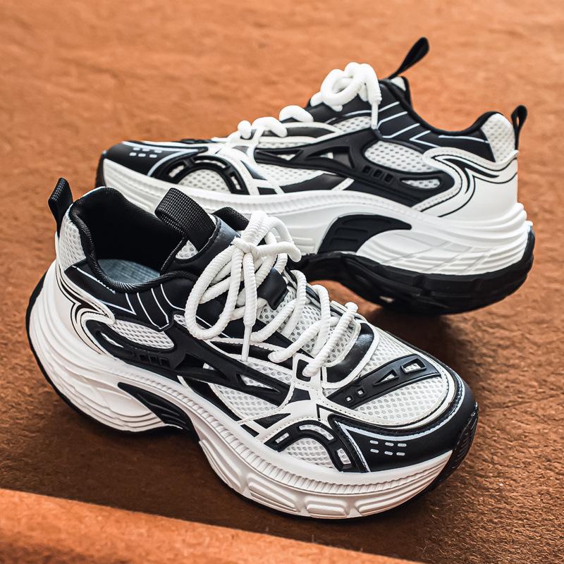 Ins Dad Shoes Mesh Breathable Sneakers High-soled Casual Running Men's Shoes Platform Rocking Shoes Men's