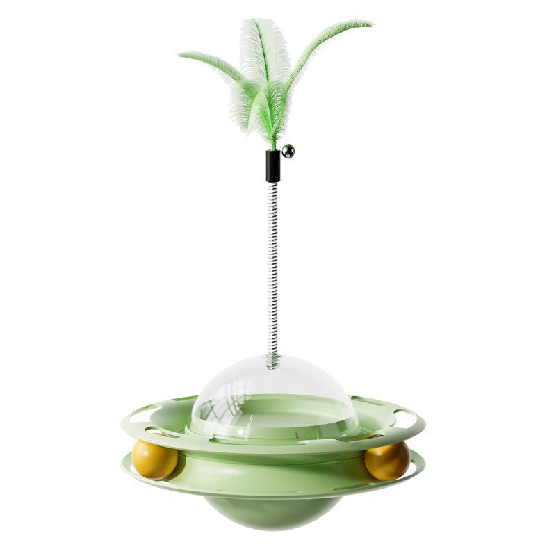 Cat Toys: Bells, Feathers, Teaser Wands, Flying Discs, Roly-Polies, Turntables for Kitten Entertainment Food-Leak Roly-Poly Turntable
