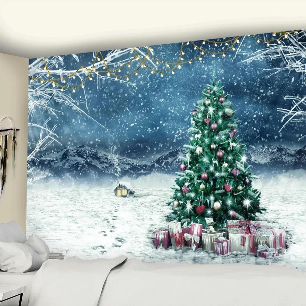 Christmas Tree Snowman Tapestry Bedroom Living Room Home Wall Decoration