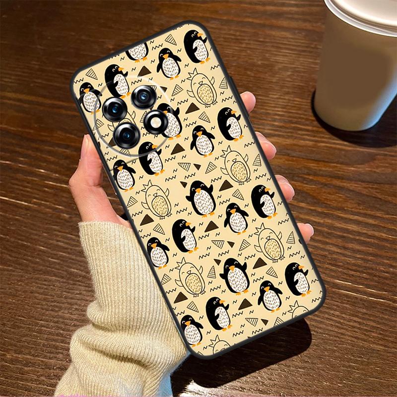 Cute Kawaii Penguin Case For OnePlus 13T 10T 8T 10R 13R 15 R 13 12 11 9 10 Pro Nord CE 5 2 3 4 Lite N20 N30 Cover