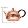 Copper Teapot Compact Hammered Metal Tea Pot with Handle for Collectors, Home Original
