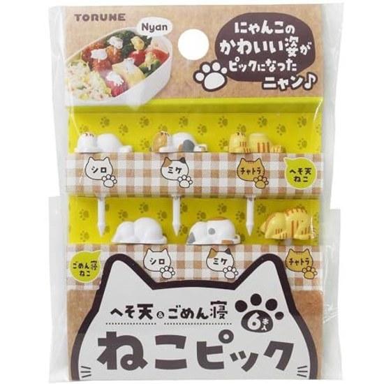 Torne Neko Pick 6 Pieces Cute Cat Design Picks Bento P-3637