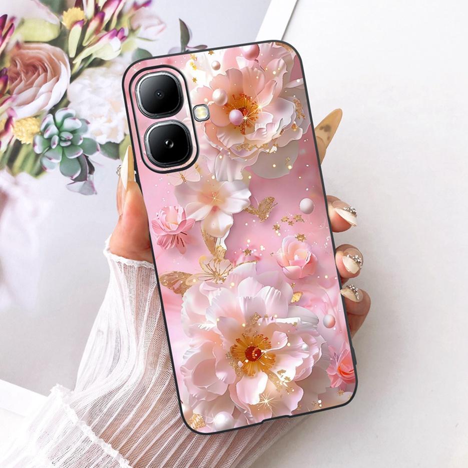 For Infinix Smart 20 Case X6840 X6840B Luxury Bow Flowers Painted Cover Soft Silicone Case For Infinix Smart 20 Smart20 4G Shell