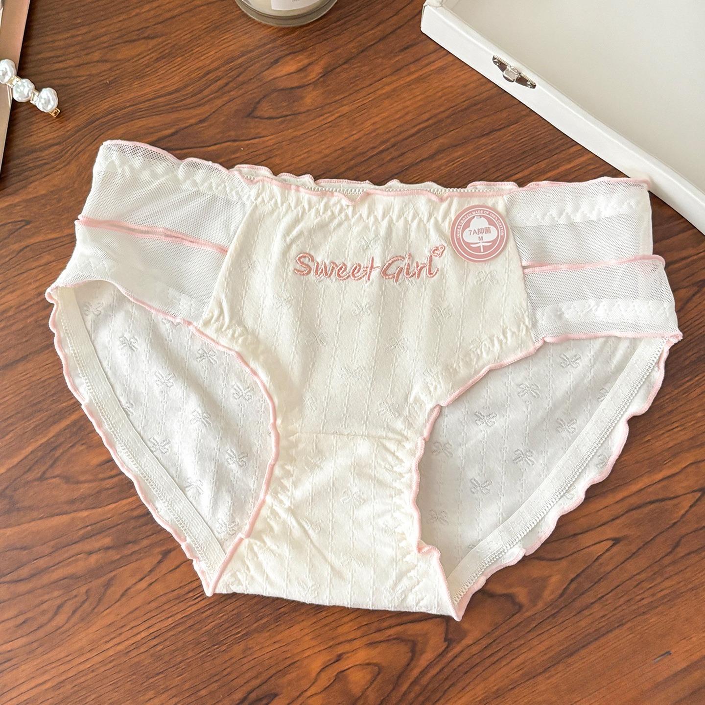 Women s New Summer Sweet 10A Antibacterial Cotton Bottom Comfortable Skin Friendly Breathable Briefs M телесный