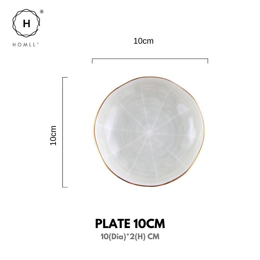 

Homlly Cretoo Porcelain Bowl Plate Cup Tray Ceramic Tableware (X3 PCS) Plate 10CM X3