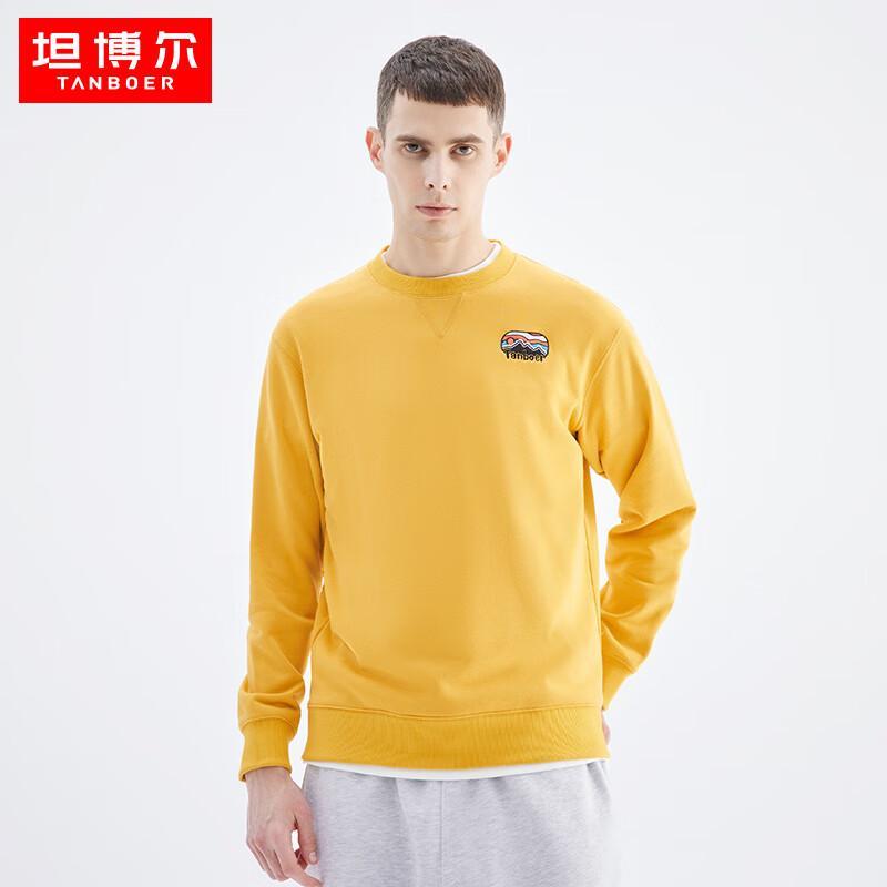 

Tanboer Men s Solid Color Round Neck Cotton Sweatshirt 180/96A