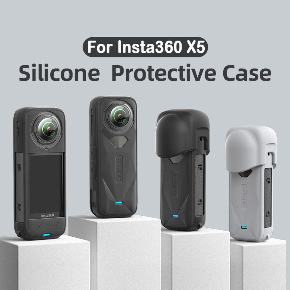 

Anti-Scratch Lens Cap Shockproof Camera Case for Insta360 X5 Action Camera Accessories сірий