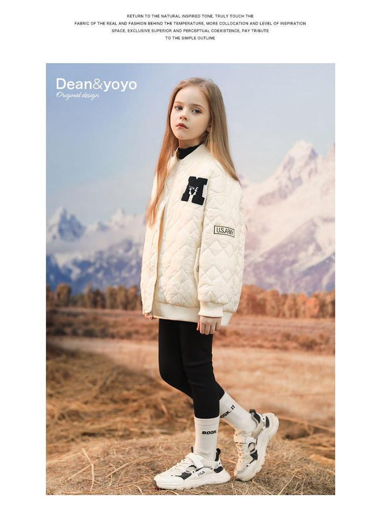 Sangluo Girls' Lightweight Cotton Baseball Jacket - New Autumn/Winter Stylish Padded Coat