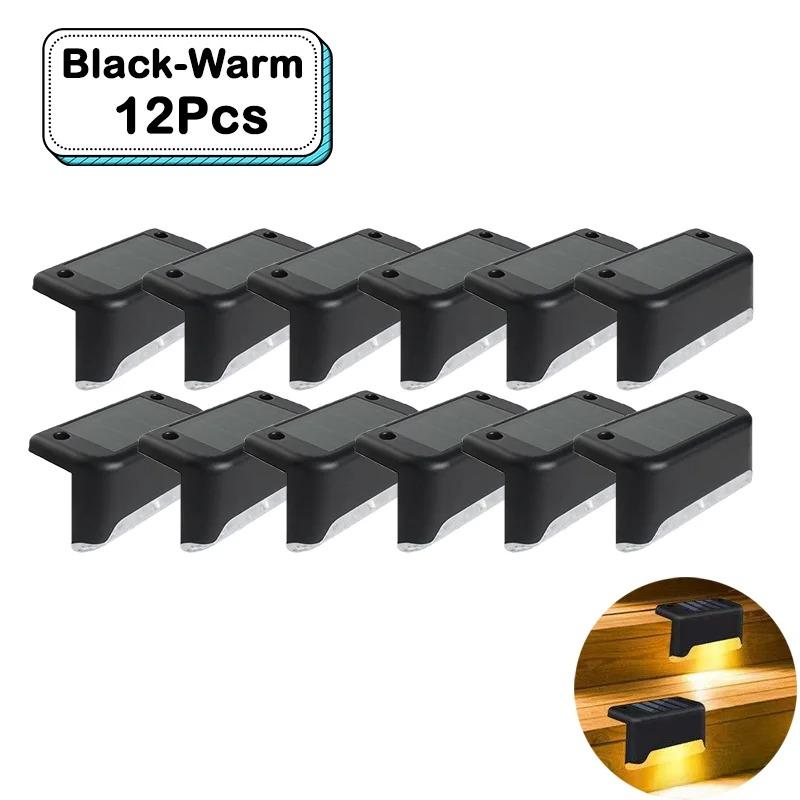 Solare Stufenleuchten für den Außenbereich Warmweiße LED Wasserdichte Treppenwegbeleuchtung für Garten Terrasse Zaun Balkondekoration Solarenergie