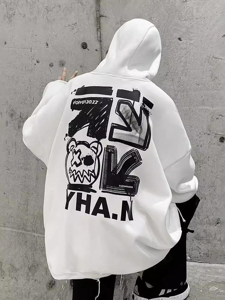 Herren Trendy Amerikanisches Übergroßes Kapuzensweatshirt - Herbst/Winter Samtmantel