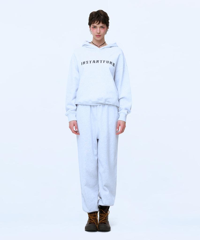 INSTANTFUNK Basic Logo Sweatpants - Melange White