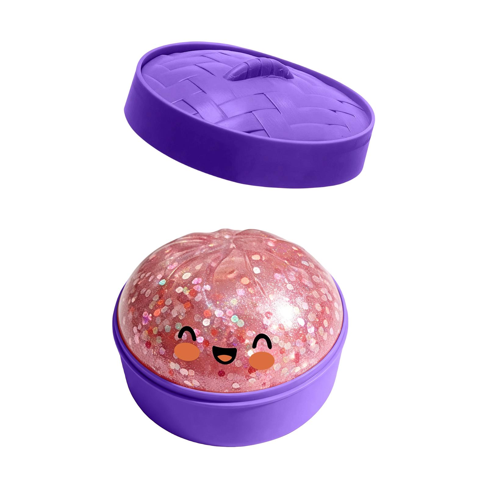 

Squishy Steamed Bun Toy in Bamboo Steamer Container Soft Slow Rising Squeeze Sensory Stress Relief Toy for Kids and Adults One Size рожевий