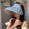 Summer sun protection hat women pearl bow big brim sun hat fashion empty top sun hat