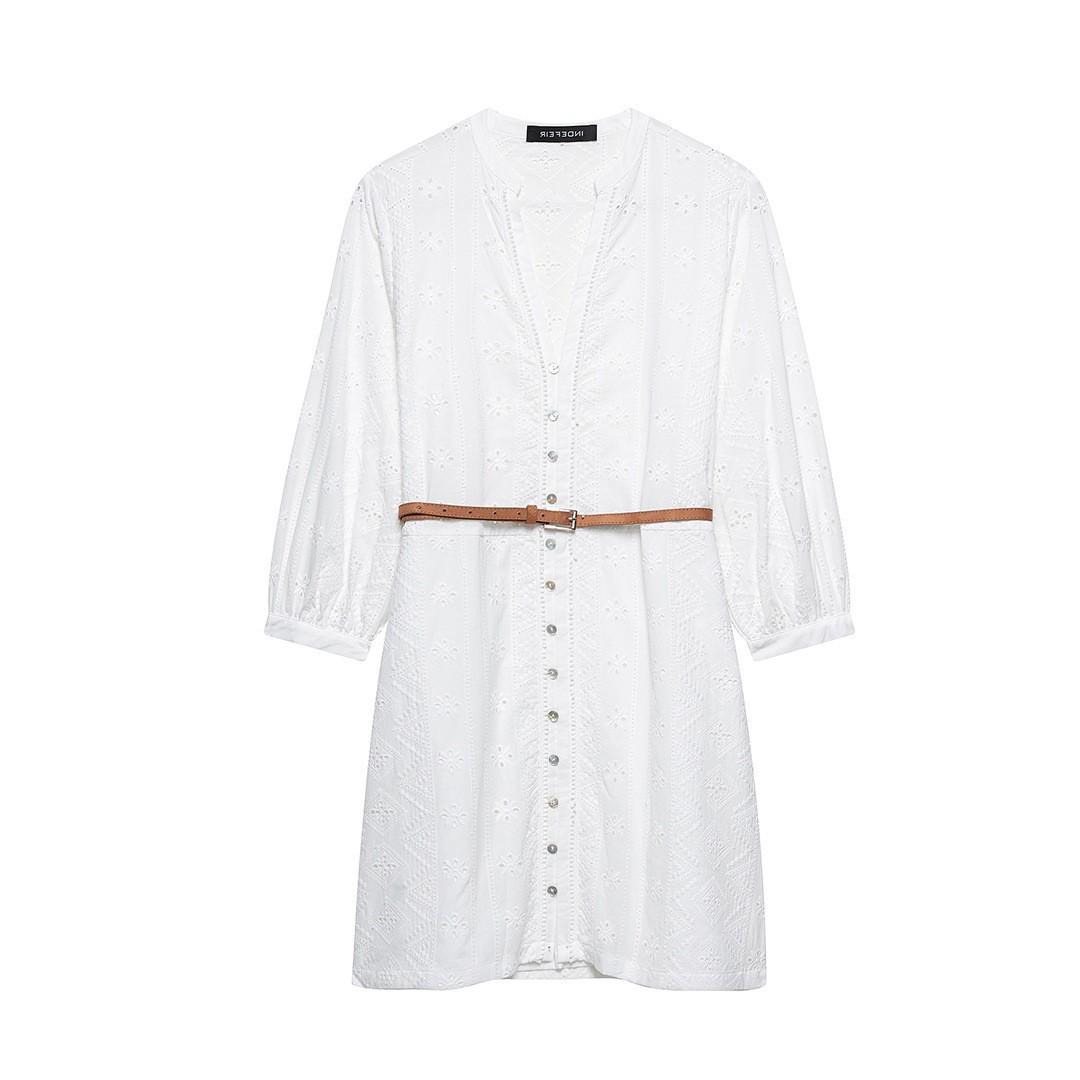 

Summer Women s Elegant Hollow Embroidery Mini Dress S