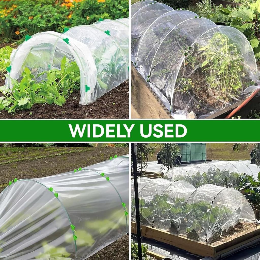 Gartenbögen für Netze, Gewächshausbögen Anzuchttunnel mit Spikes und Clips, DIY Abnehmbarer Glasfaser-Anzuchttunnelrahmen für Garten Hochbeet Pflanze