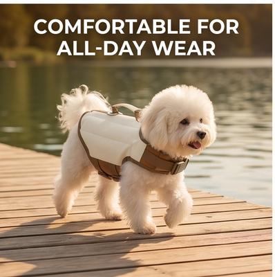 Adjustable Cute Cartoon Dog Life Jacket High Buoyancy Safety Vest for Small Medium Dogs Summer Swimming Pool Lake Beach Water Activities