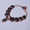 Natural Black Onyx Copper Handcrafted Chain Electroformed Sisters Gift Necklace V-84