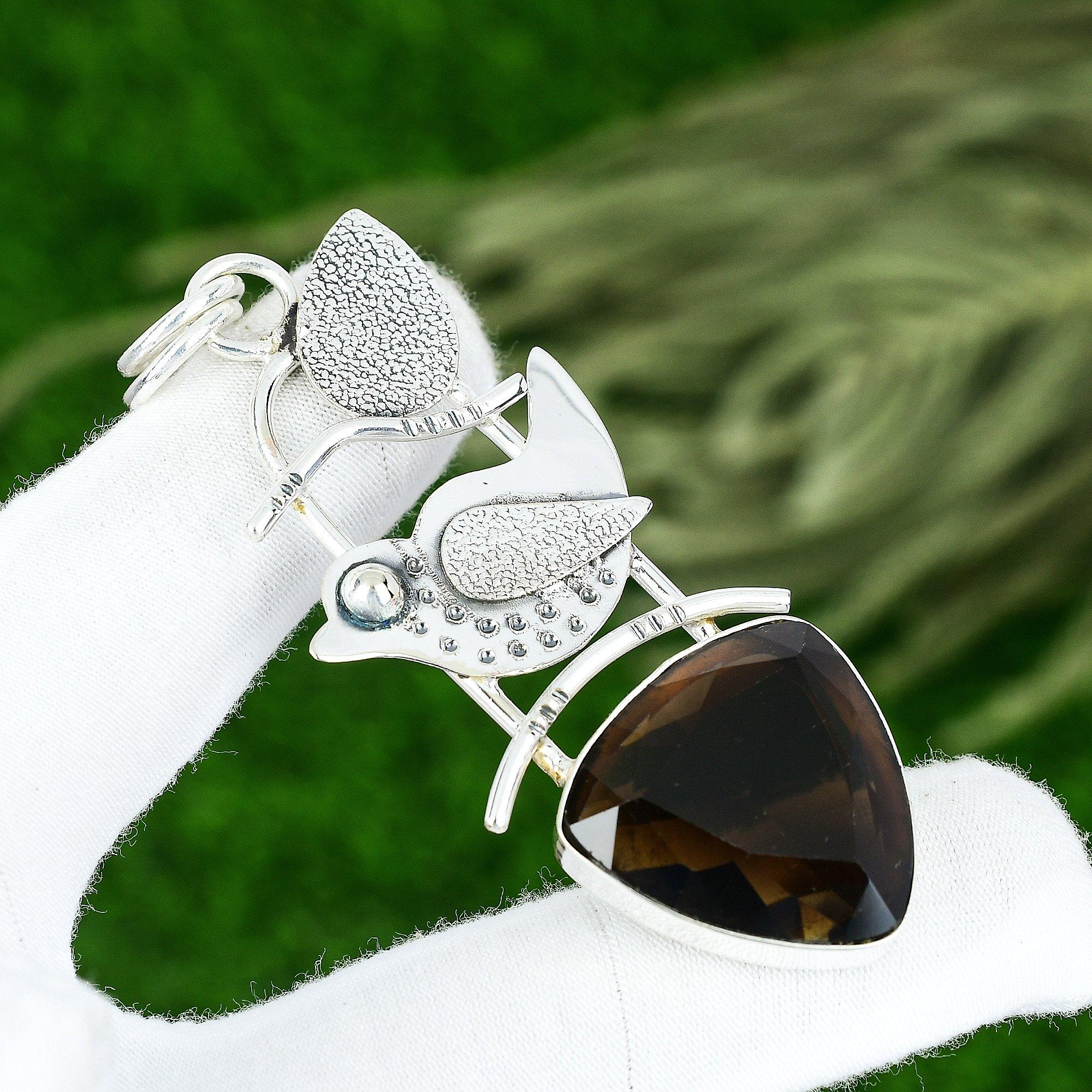 

Украшения из натурального дымчатого кварца, кулон из стерлингового серебра 925 пробы для женщин