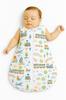Cotton Rounded Sleeping Bag for Children S 0-6 Months Summer TOG 1.0 - Turquoise Train