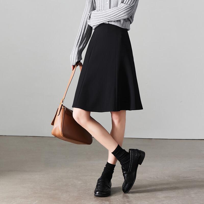 

SOFSIL Women s 2026 Spring High-Waist Black A-Line Skirt 29/XL