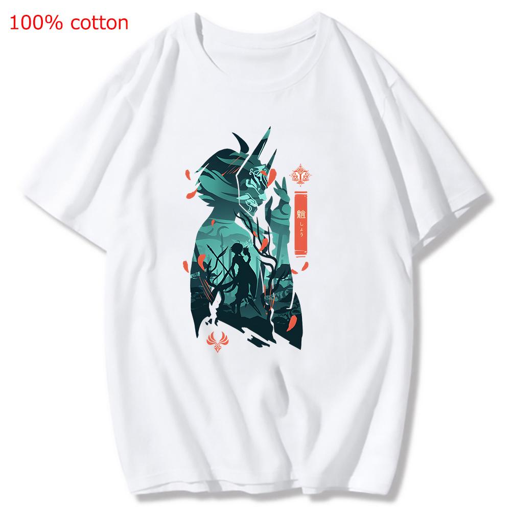 Genshin Impact Printing Tshirts Xiao Venti Print Tee Shirts Hu Tao Zhong Li Graphic T-shirt Kaedehara Kazuha Raiden Shogun Tees
